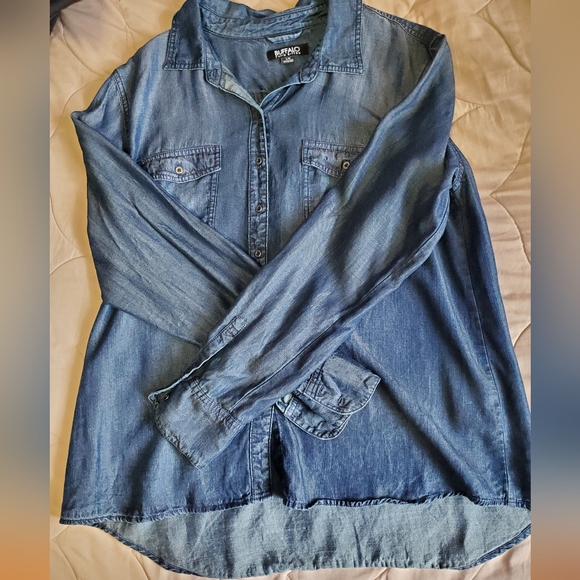 [L]Buffalo David Bitton Women's Long Sleeve Button Down Shirt - Picture 2 of 6
